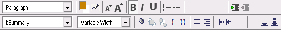 The format toolbar