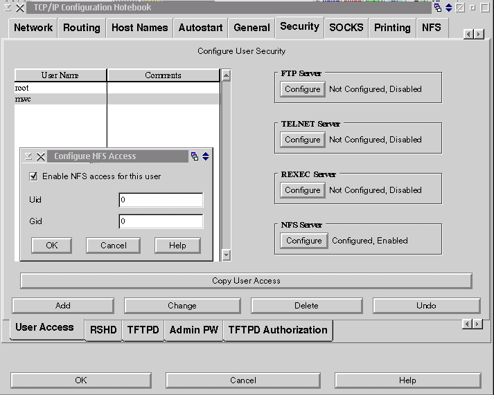 TCP/IP Configuration - Security tab