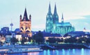 The Cologne cathedral at dusk