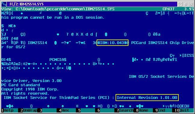Looking into an OS/2 driver file