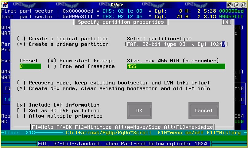 Erstellung einer neuen Partition auf einer Speicherkarte mit DFSee