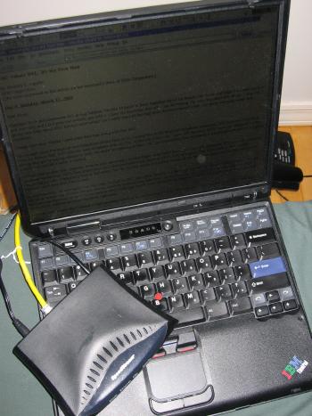 DSL Modem with IBM ThinkPad