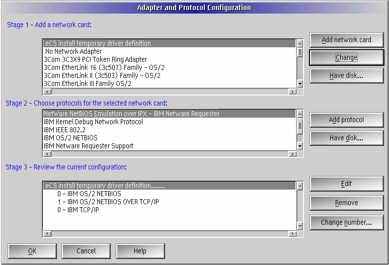 Adapter and Protocol Configuration