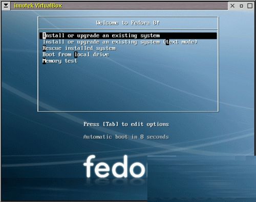 Fedora Install Screen