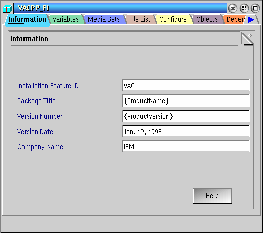 Information page showing Installation Feature ID