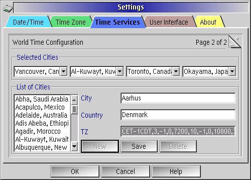 JPEG of settings pages of eCS Clock for adding new cities.
