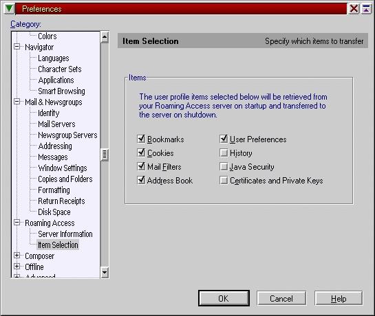 Communicator 4.61 Preferences dialog