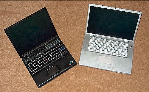 The Thinkpad T30 and the MacBook Pro
