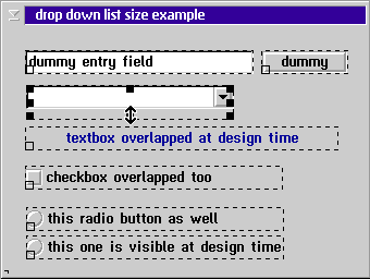 combo box sizing at design time