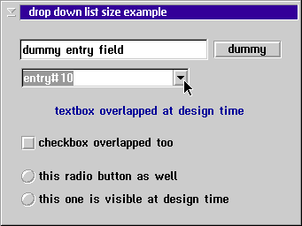 combo box size at run time