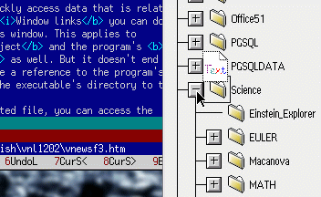 Expanding a tree while dragging text from the F file manager