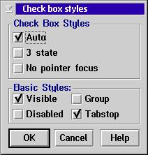 checkbox style dialog