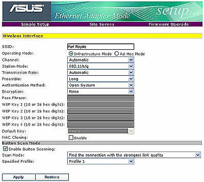 Setup Client-Modus