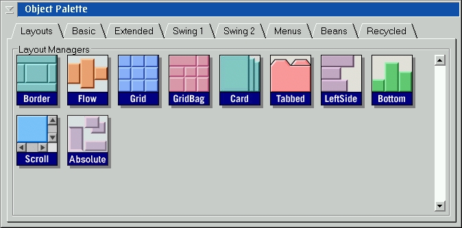 Object Palette Layout