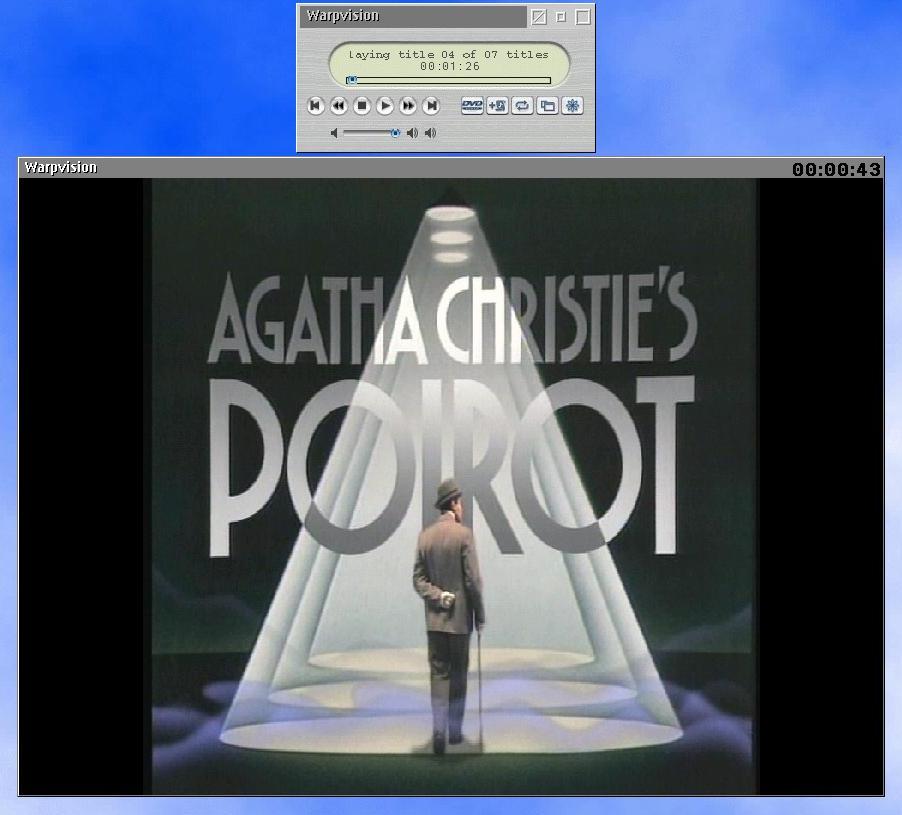 Screen capture of opening credits from a Poirot mystery episode on DVD