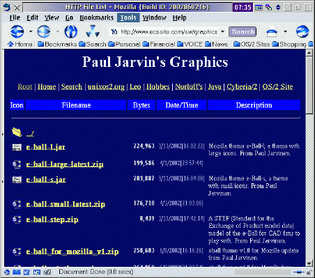 Mozilla for OS/2 1.0 - e-Ball theme