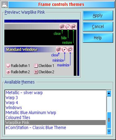 eComStation
Warplike Dark Theme mit rosafarbenen Druckknöpfen