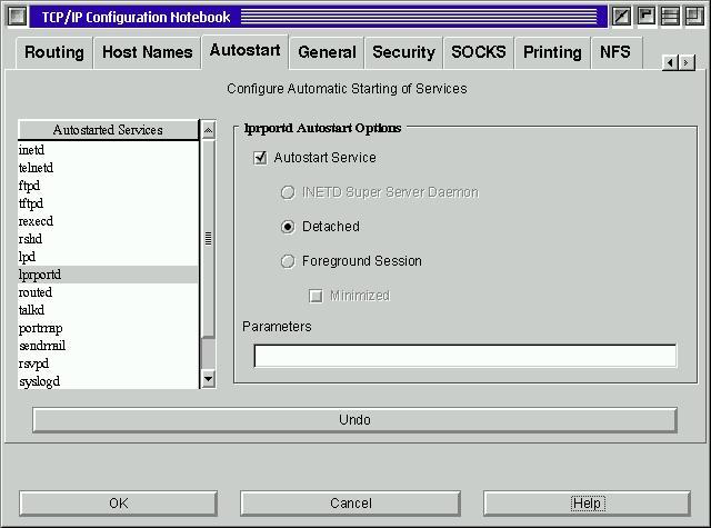 TCP/IP-Konfiguration, Indexzunge Autostart