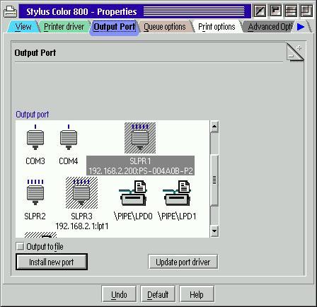 Output Ports Page