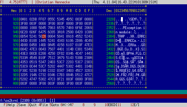 OS/2-Kernel im Hex-Editor