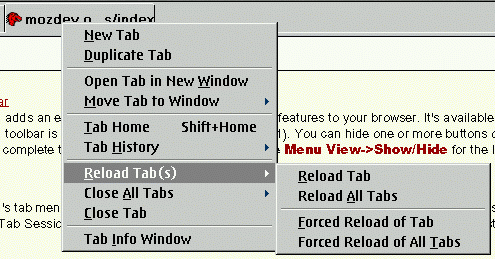 Multizilla Tab Menu