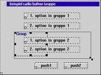 separating radio groups with frame