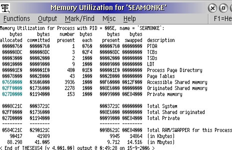 Speichernutzung von Seamonkey